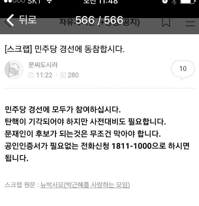 박사모의 민주당 경선 동참 호소.jpg | 인스티즈