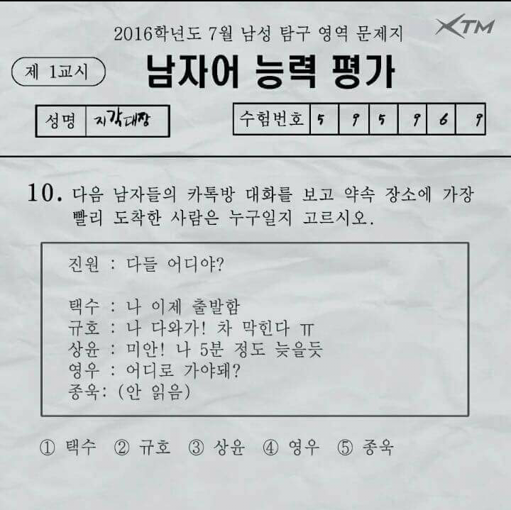 2016년 남성탐구영역 문제 | 인스티즈
