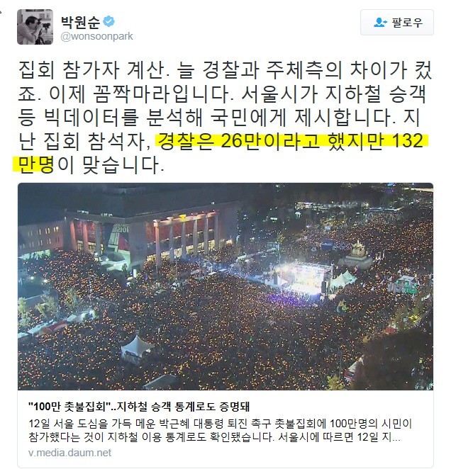서울시장피셜) 11월 12일 집회 인원 | 인스티즈