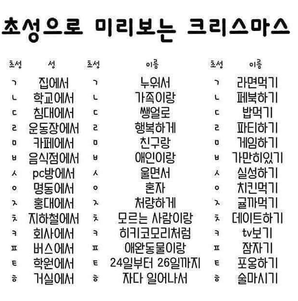 초성으로 미리보는 크리스마스 | 인스티즈