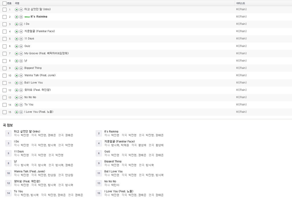 비 역대 앨범 리스트.jpg | 인스티즈
