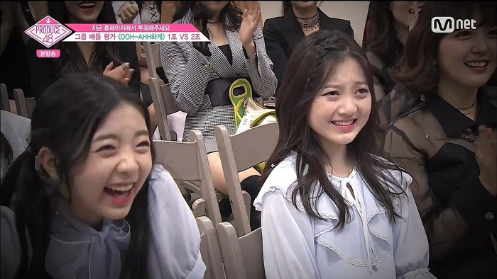 [프듀48] OOH_AHH하게 1,2조 무대에 대한 연습생 리액션.jpg | 인스티즈