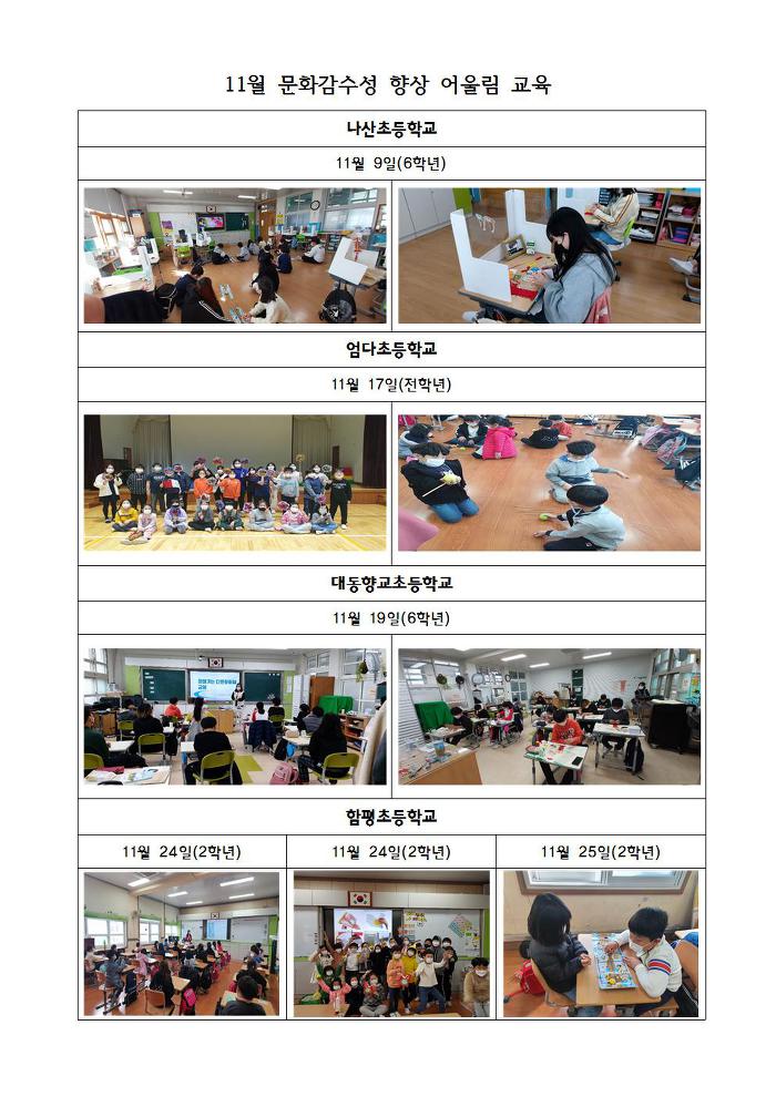 11월 문화감수성 향상 어울림 교육