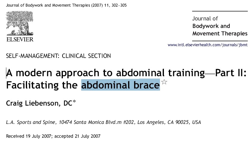 Abdominal bracing online mcgill